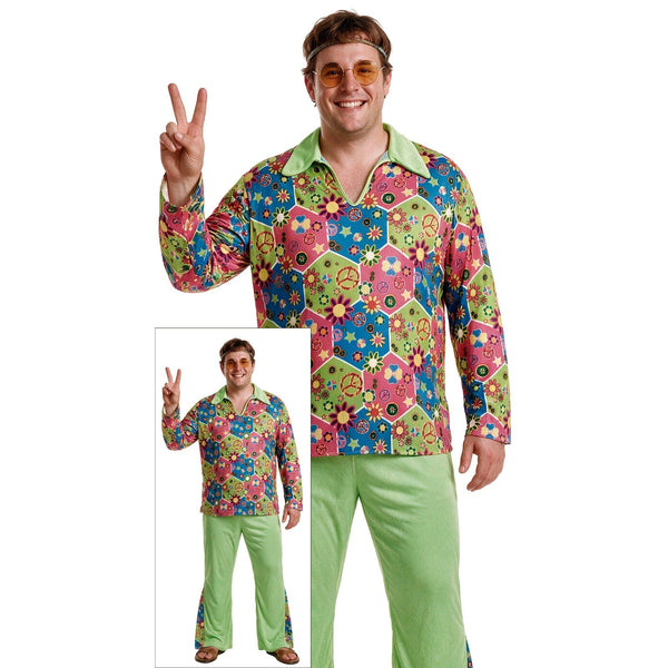 Costume hippie homme, taille XXL