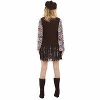 Costume de hippie, robe à fleurs et gilet, femme — vue 3
