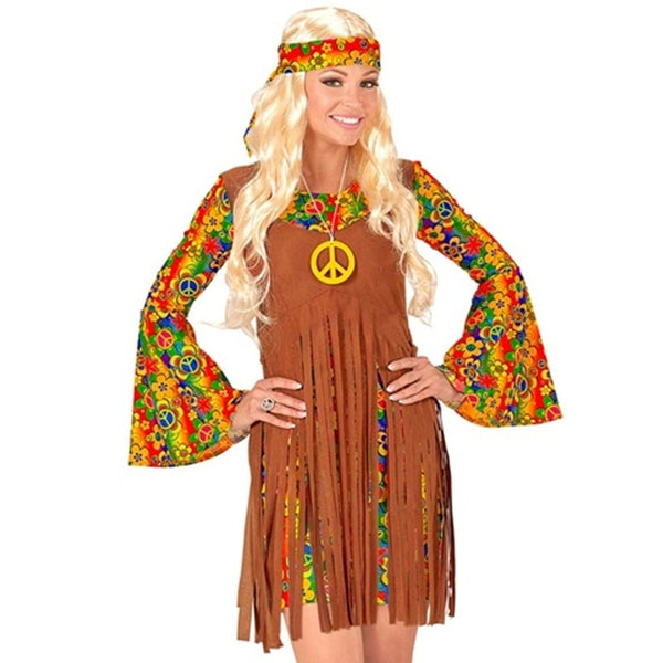 Costume de hippie, robe à franges, femme