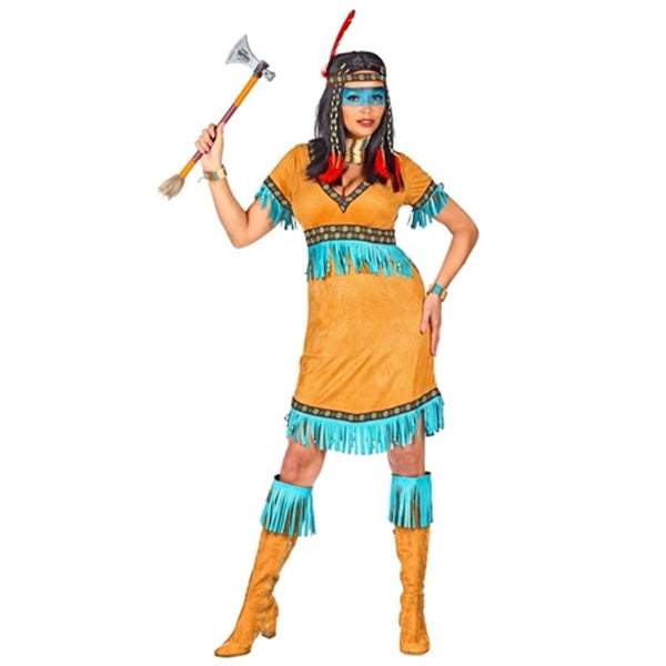 Costume d'Indienne orange, adulte