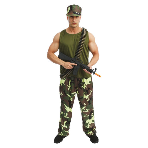 Costume de militaire camouflage, homme