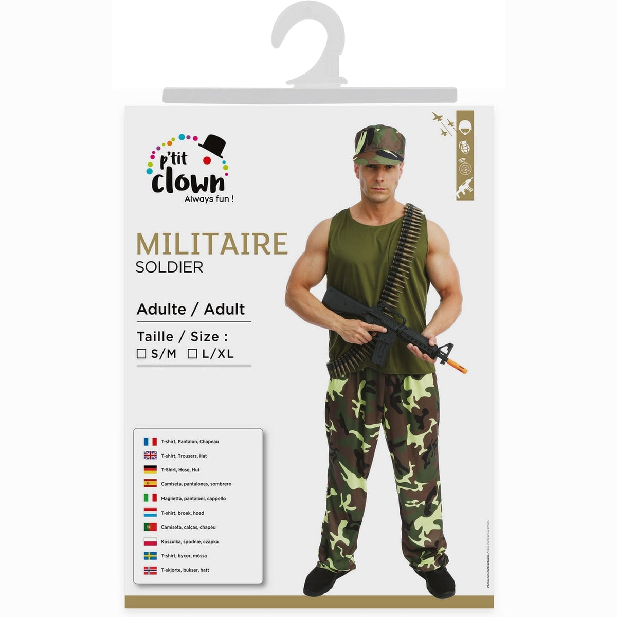 Costume de militaire camouflage, homme — vue 5