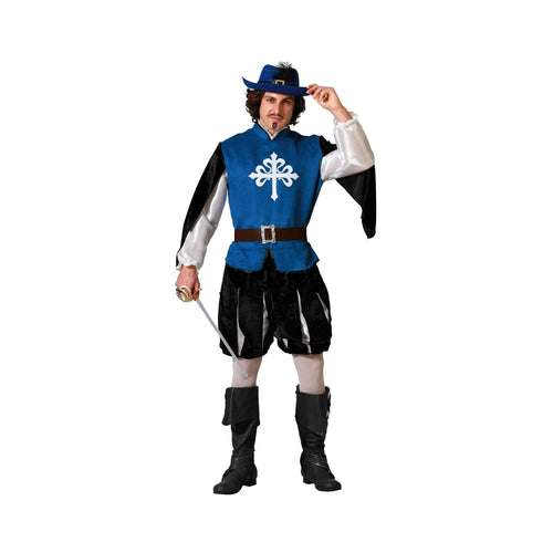 Costume de mousquetaire bleu, adulte