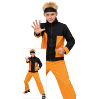 Costume de ninja orange, enfant et ado — vue 2