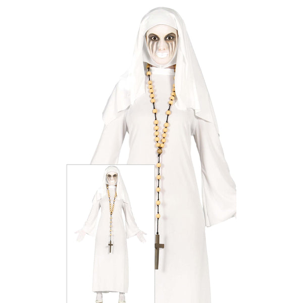 Costume de nonne fantôme blanche, adulte