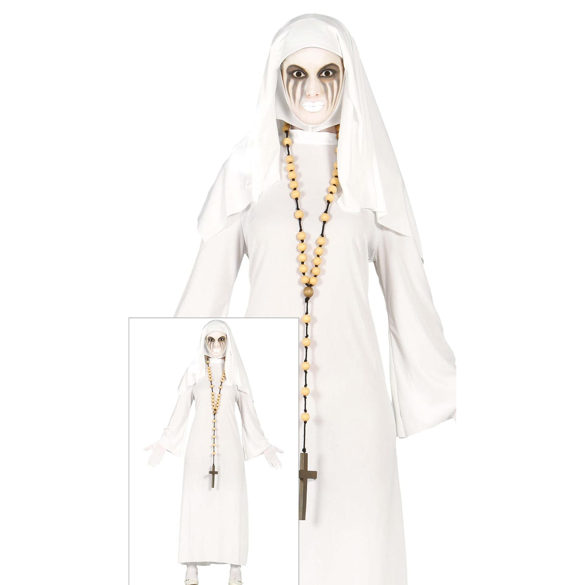 Costume de nonne fantôme blanche, adulte — vue 2