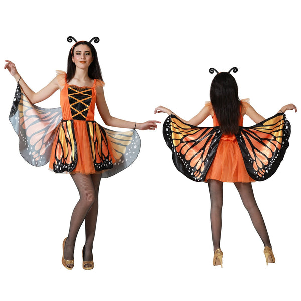 Costume de papillon monarque à ailes, femme