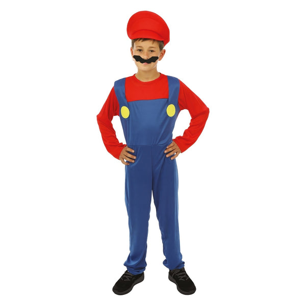 Costume de plombier rouge ou vert, enfant