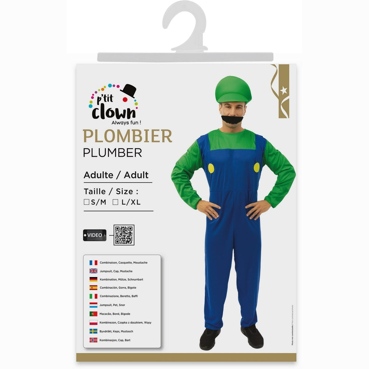 Costume de plombier vert, adulte — vue 4