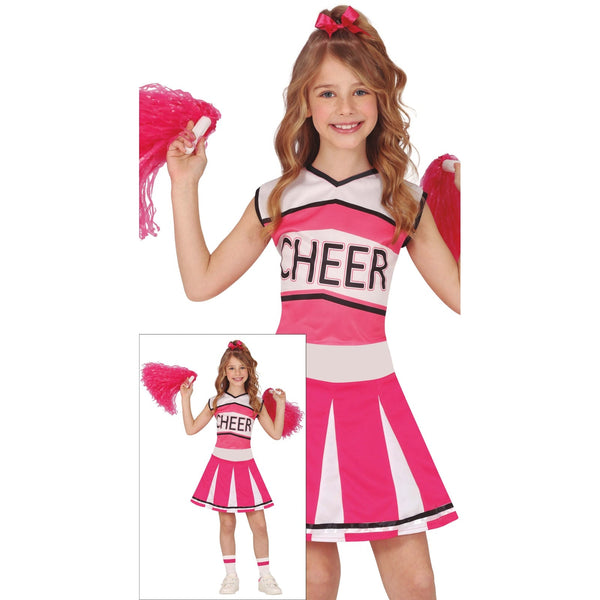 Costume de pom-pom girl rose, fille