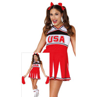 Costume de pom-pom girl rouge, adulte