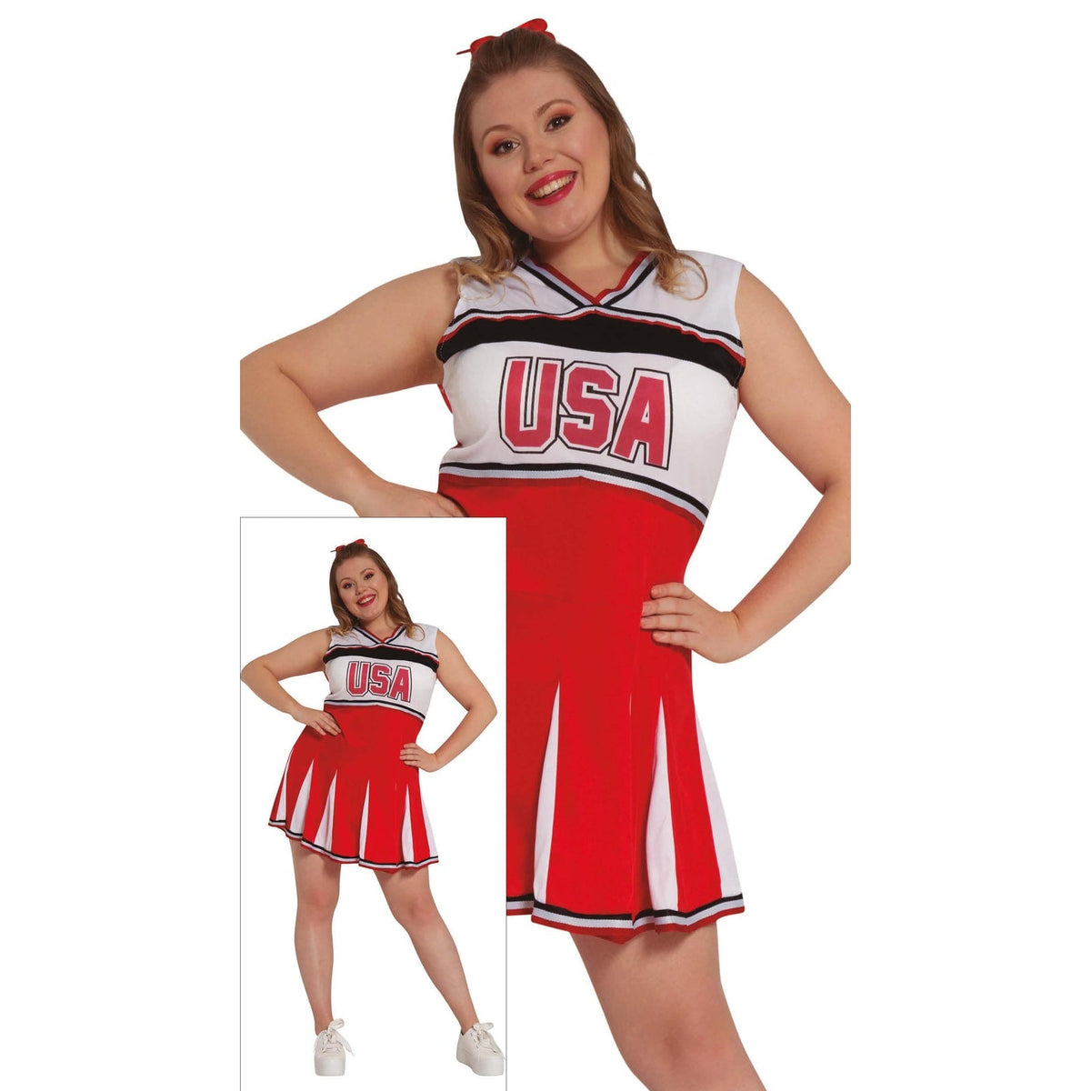 Costume de pom-pom girl rouge, adulte — vue 2