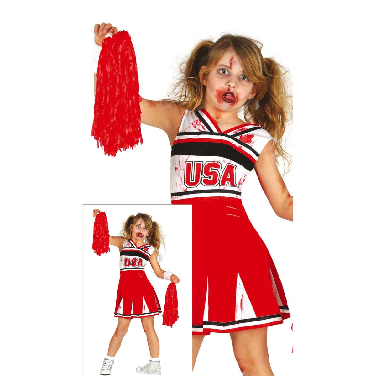 Costume de pom-pom girl zombie, fille