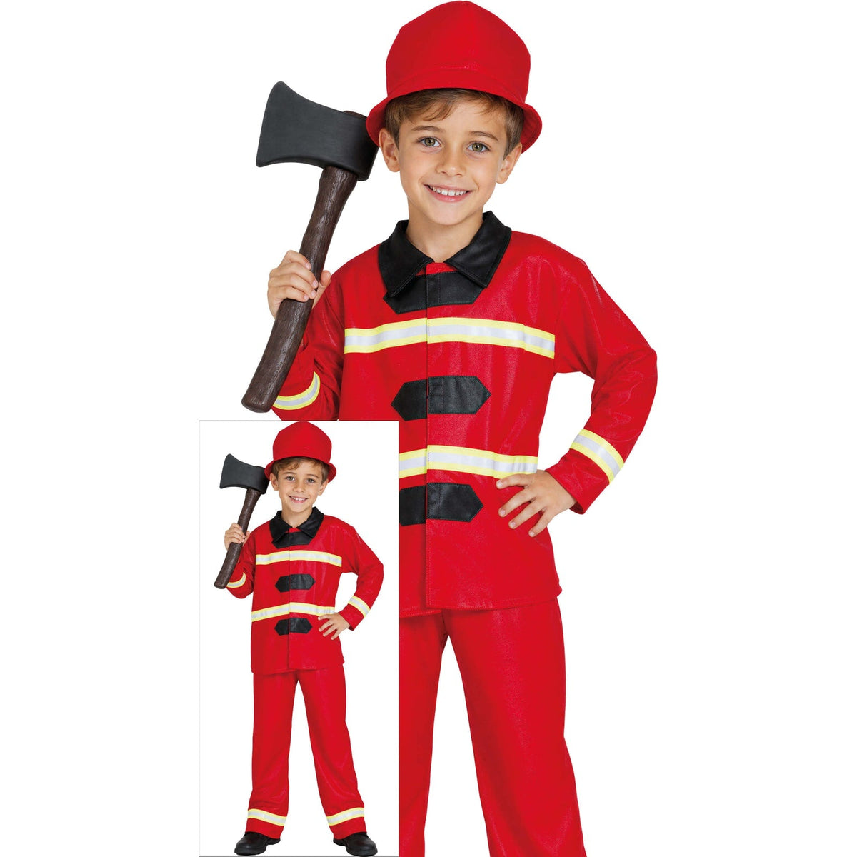 Costume de pompier rouge, enfant