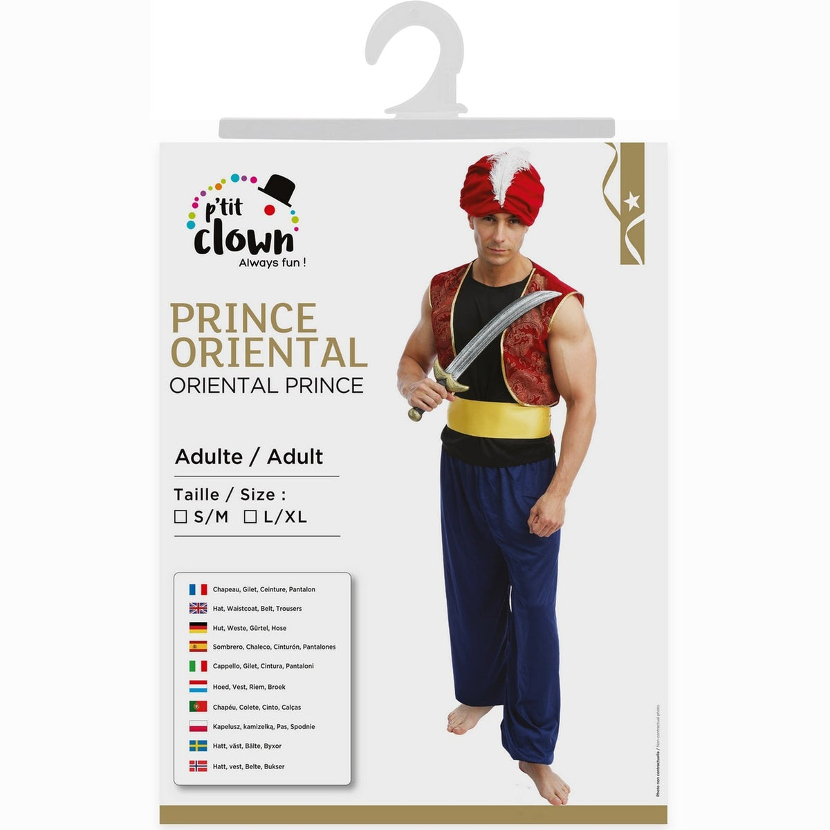 Costume de prince oriental, adulte — vue 4