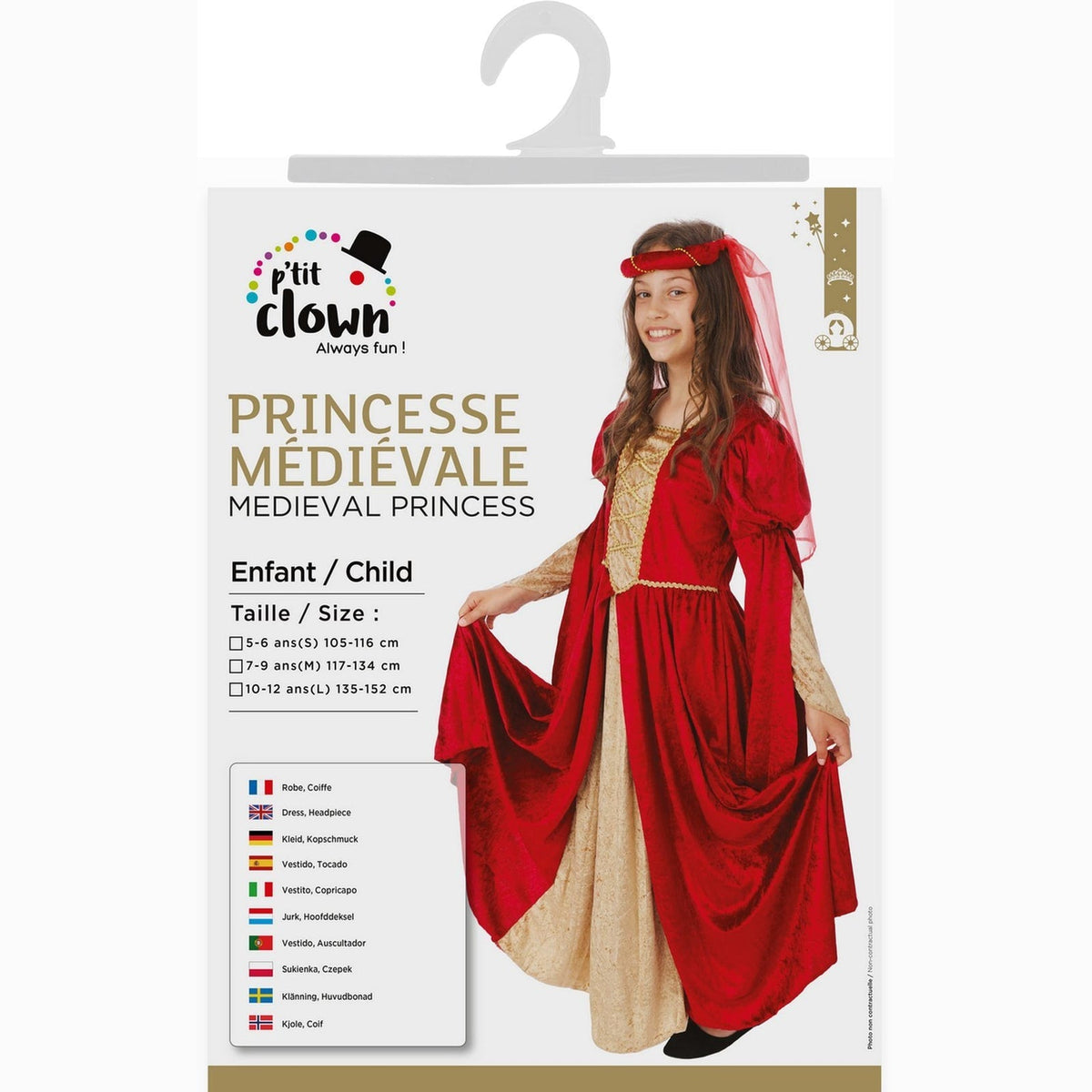 Costume de princesse médiévale, fille — vue 4