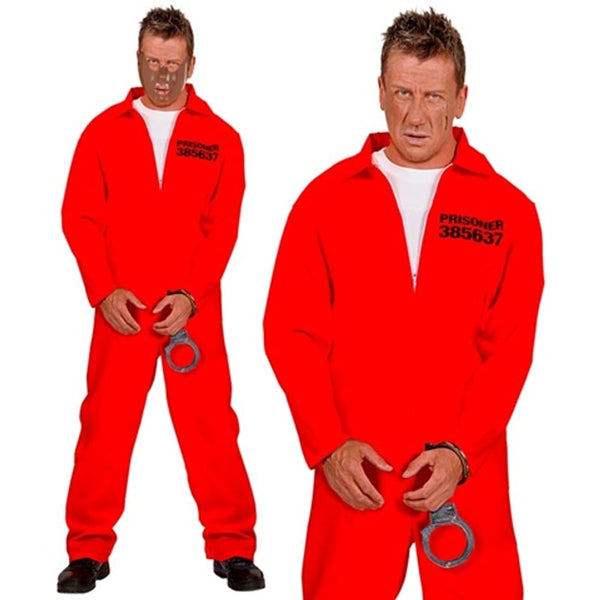 Costume de prisonnier orange, adulte