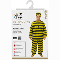 Costume de prisonnier rayé jaune et noir, adulte — vue 4
