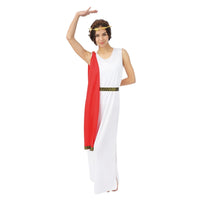 Costume de Romaine blanc et rouge, adulte