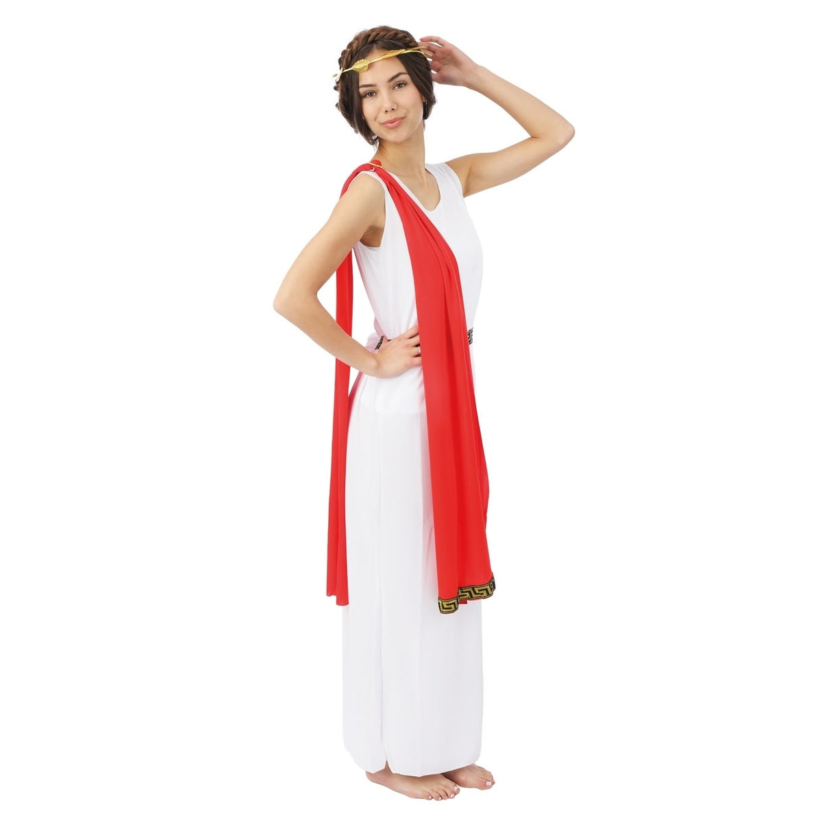 Costume de Romaine blanc et rouge, adulte — vue 2