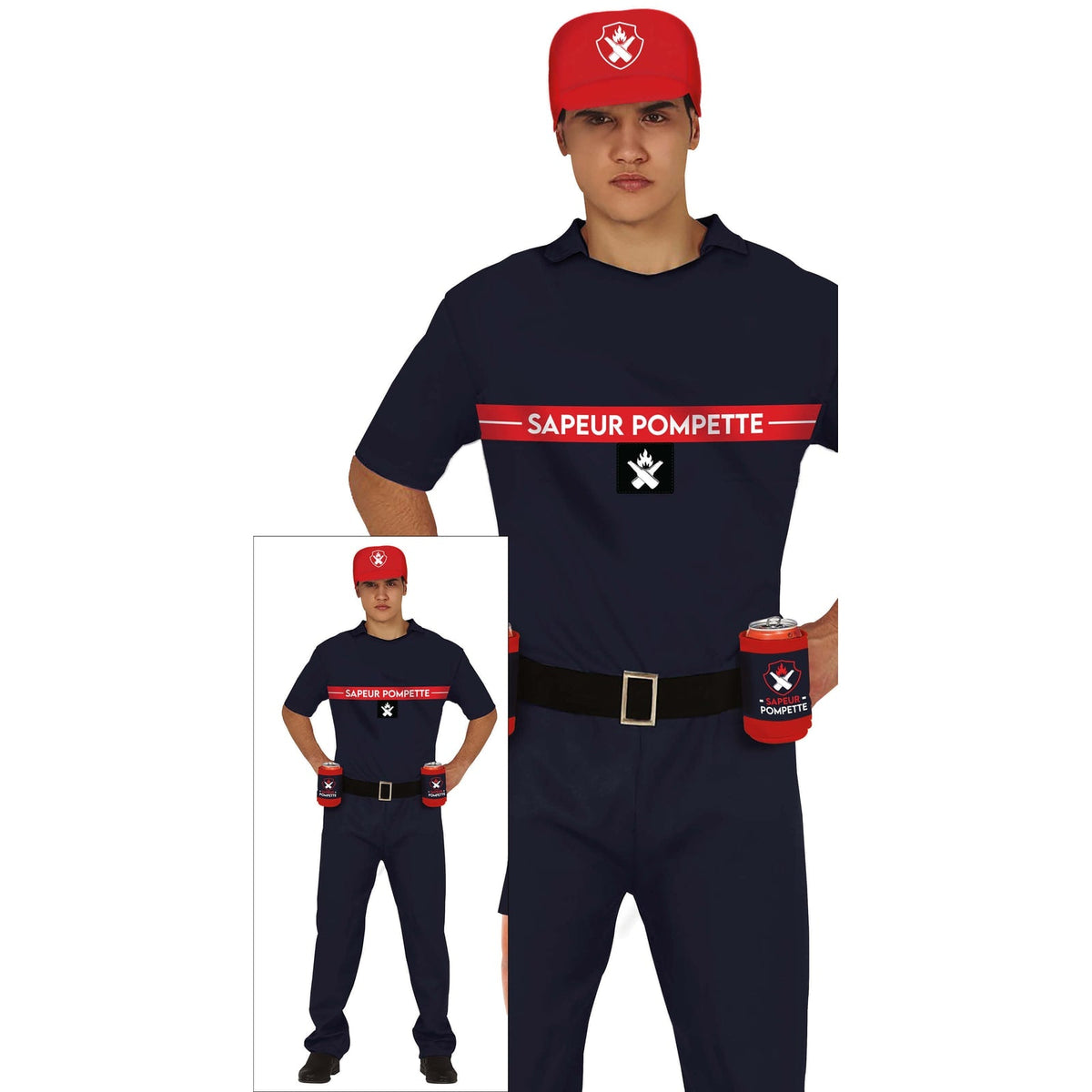 Costume de sapeur pompette, adulte