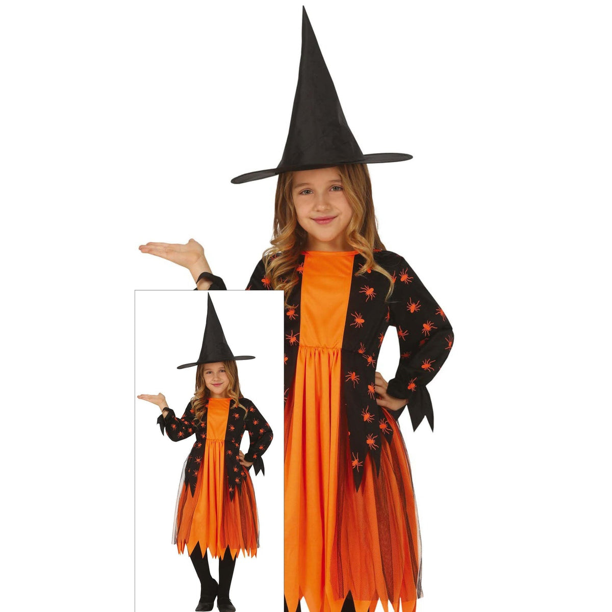 Costume de sorcière araignée, fille