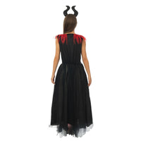 Costume de sorcière maléfique noir et rouge, femme — vue 3