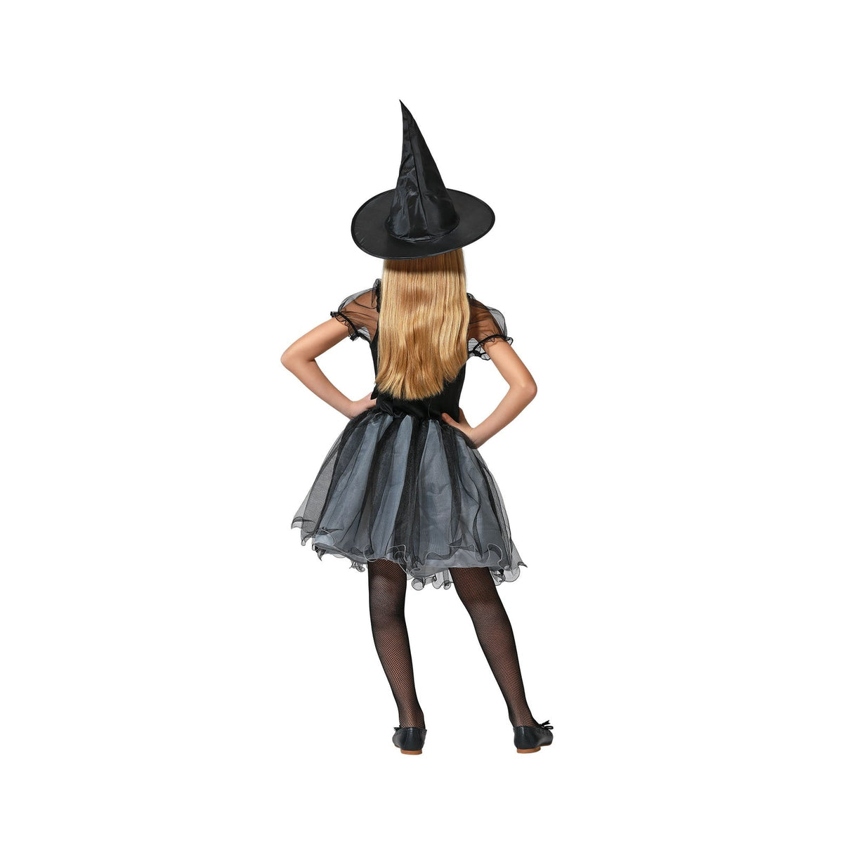 Costume de sorcière noire scintillante, fille — vue 3