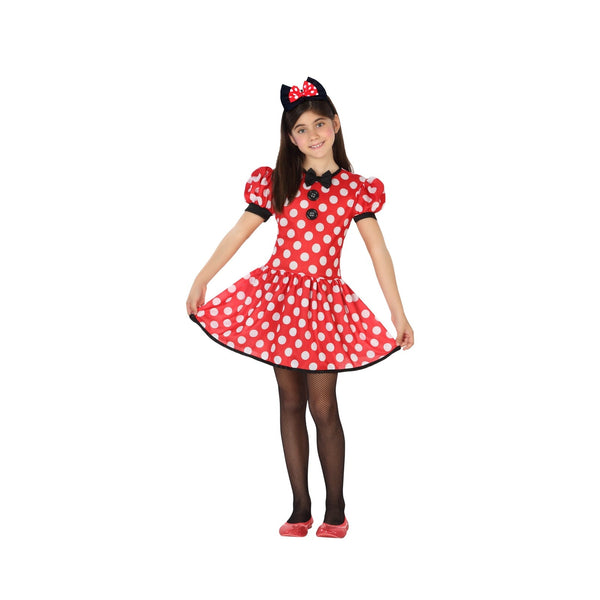Costume de petite souris à robe rouge, fille