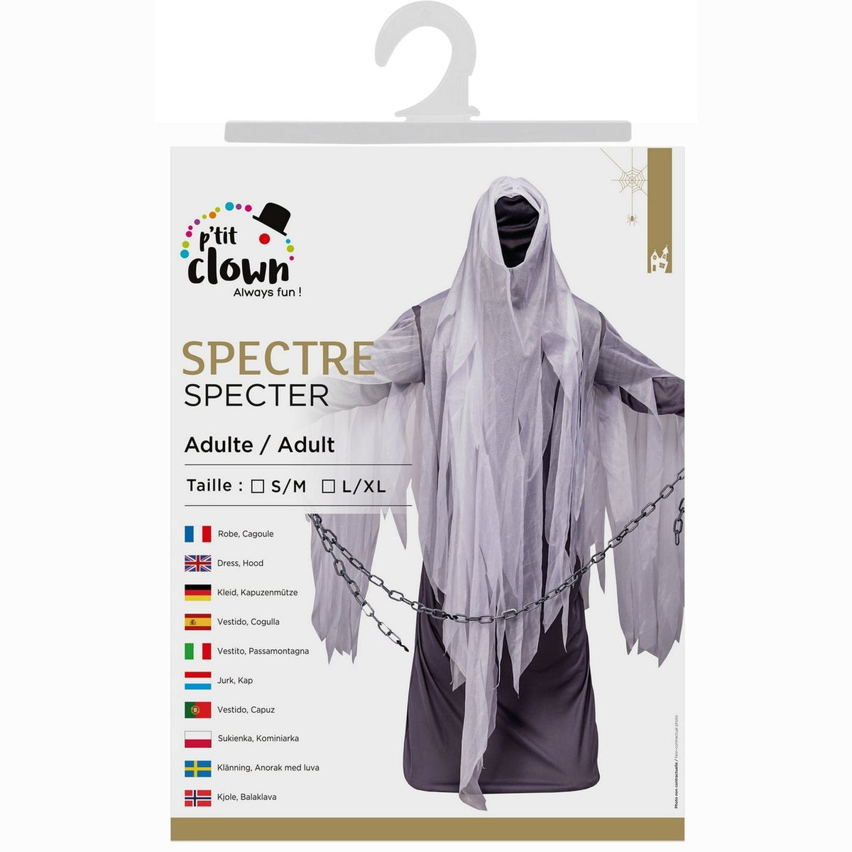 Costume de spectre à chaînes, adulte — vue 2
