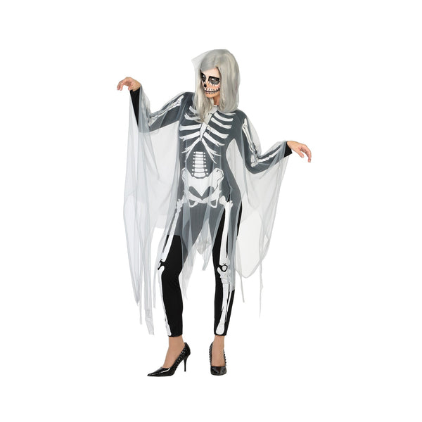 Costume de squelette à cape voilée, femme