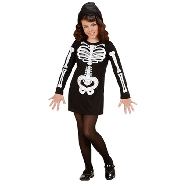 Costume de squelette glamour, fille