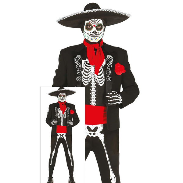 Costume de squelette mexicain, adulte