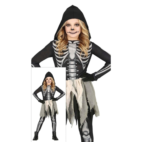Costume de squelette usé, fille