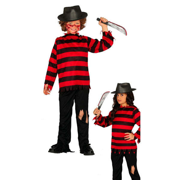 Costume de tueur des cauchemars au pull rayé, enfant