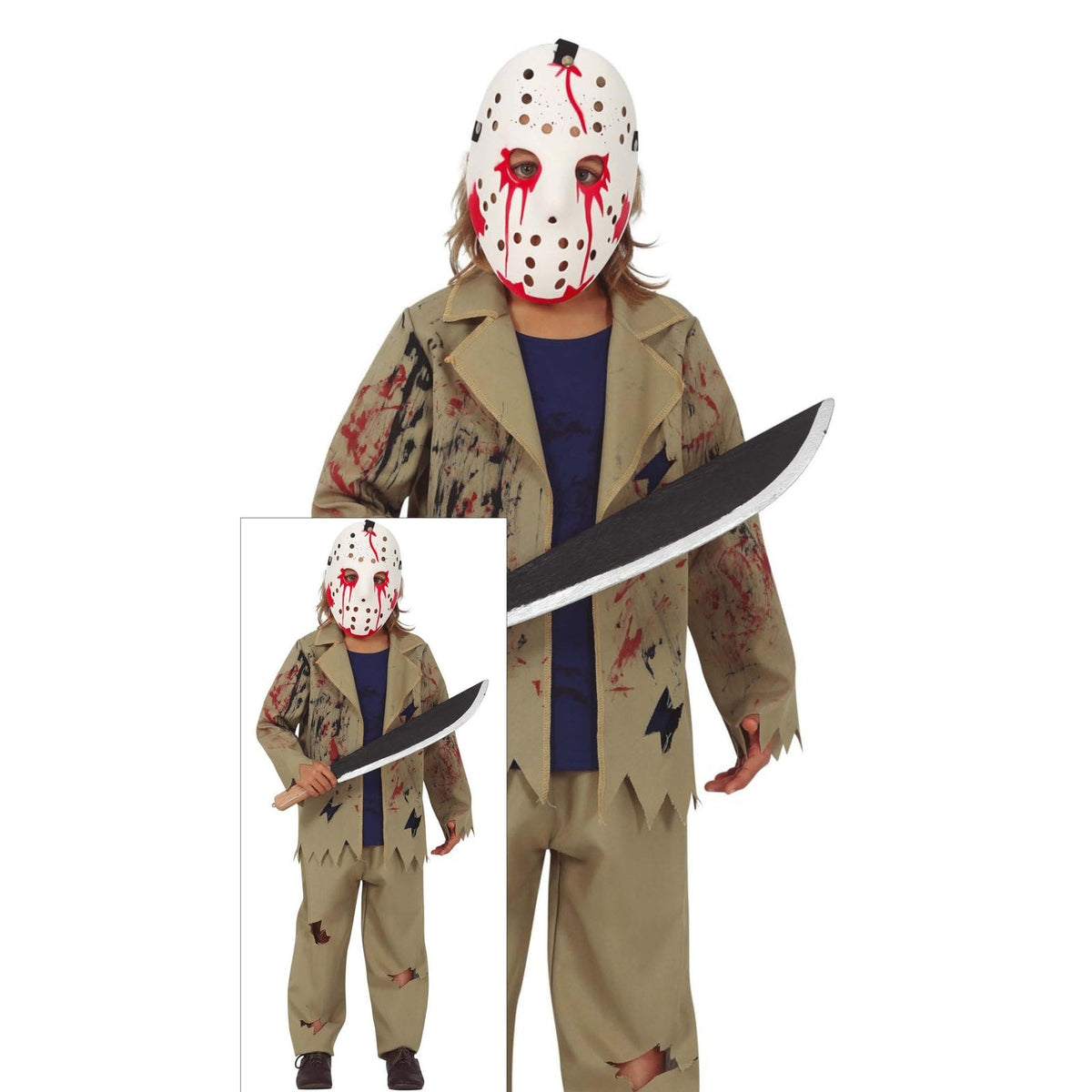 Costume de tueur au masque de hockey, enfant