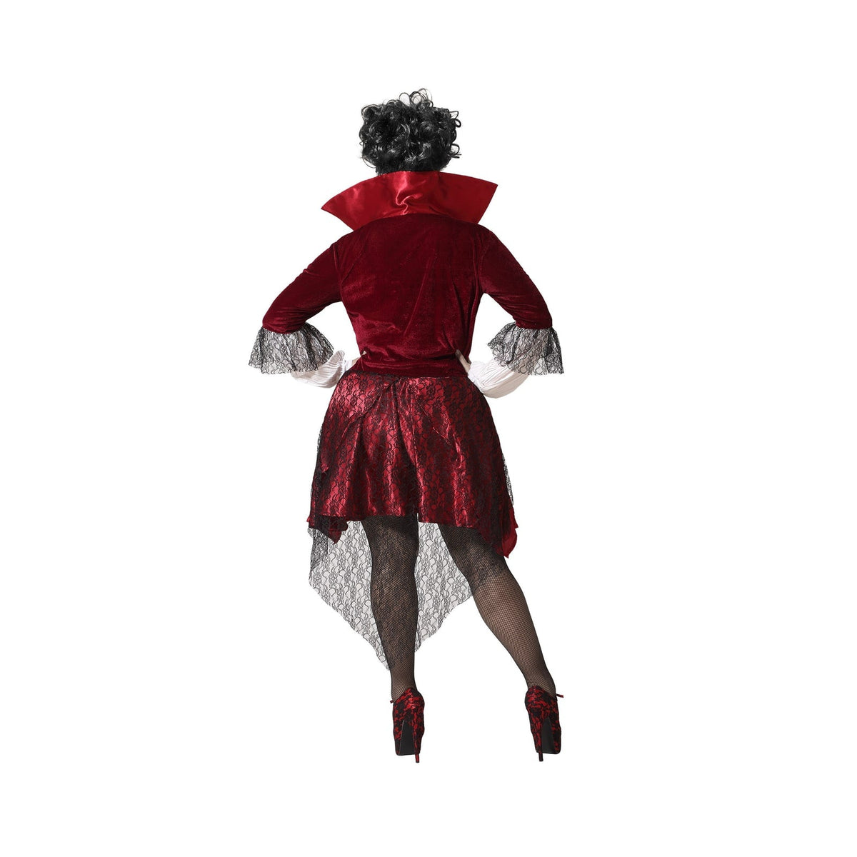 Costume de vampiresse rouge et dentelle, femme — vue 4