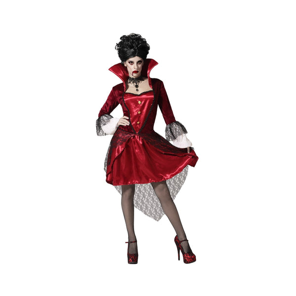 Costume de vampiresse en satin rouge, femme