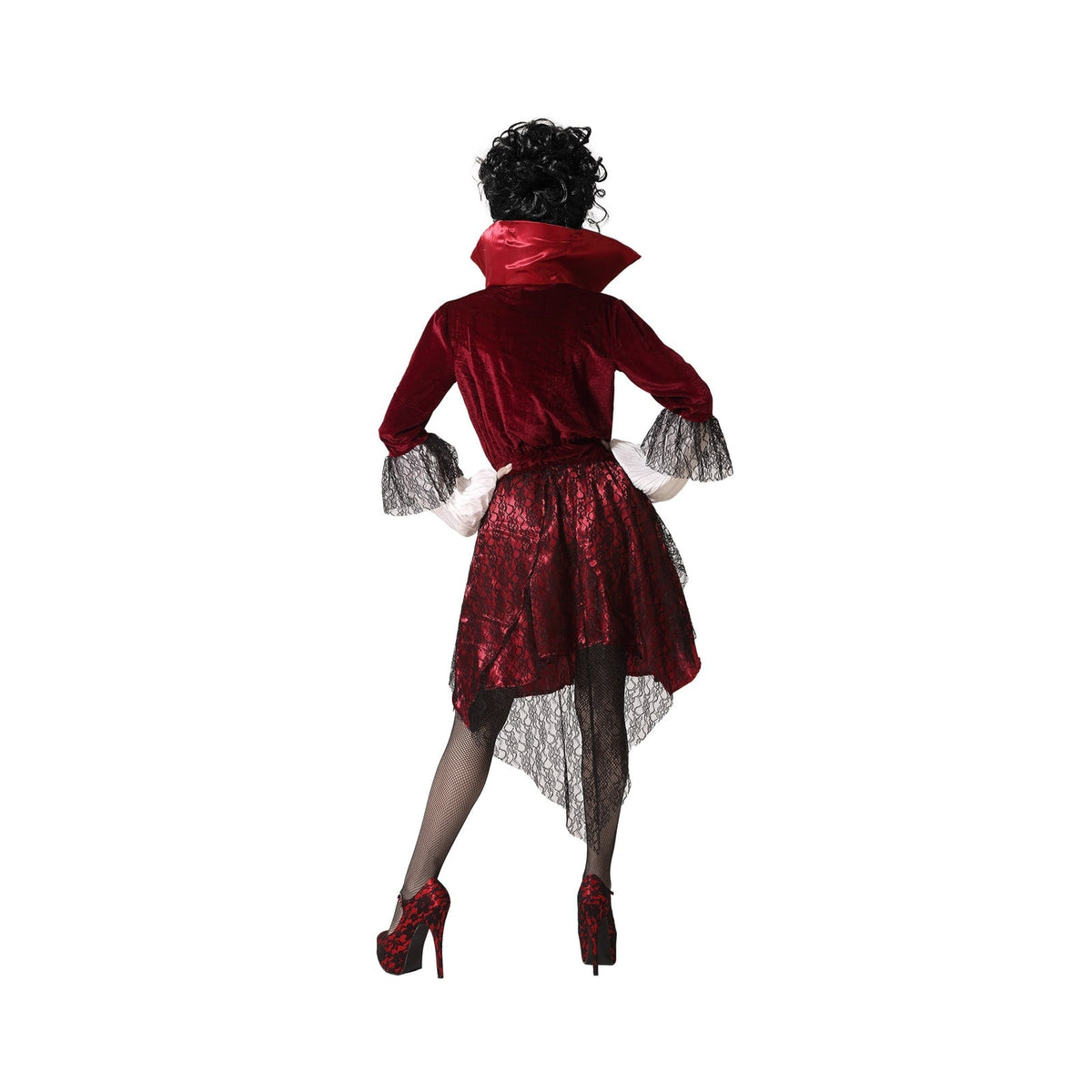 Costume de vampiresse en satin rouge, femme — vue 3