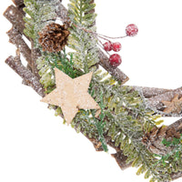 Couronne de Noël en bois et étoiles, 30 cm — vue 2