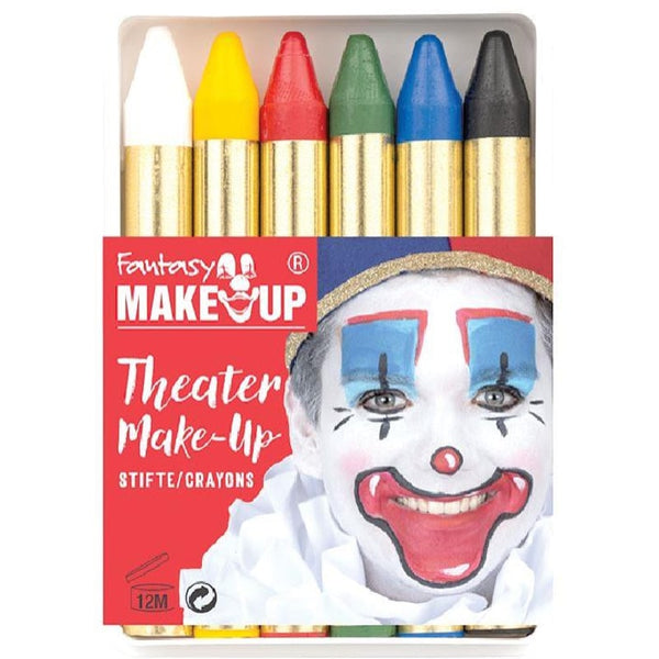 Crayons gras de maquillage, boîte de 6 couleurs