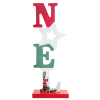 Décor lettres NOËL à poser, houx, 21 cm