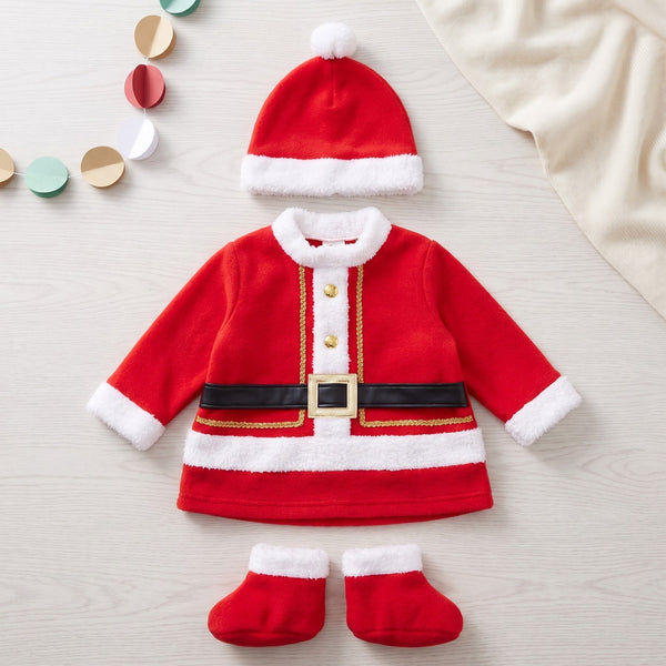 Déguisement de Père Noël bébé 96 cm, veste bonnet chaussons
