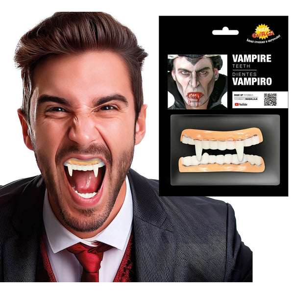 Dentier de vampire en latex, dents souples adulte