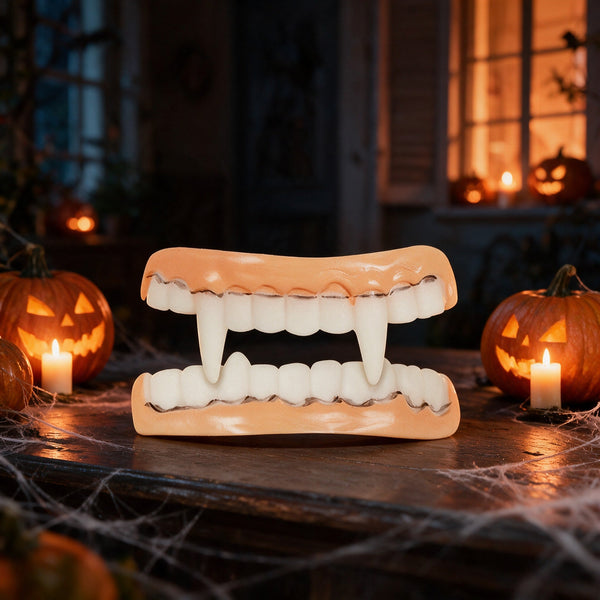 Dentier de vampire en latex, dents souples adulte