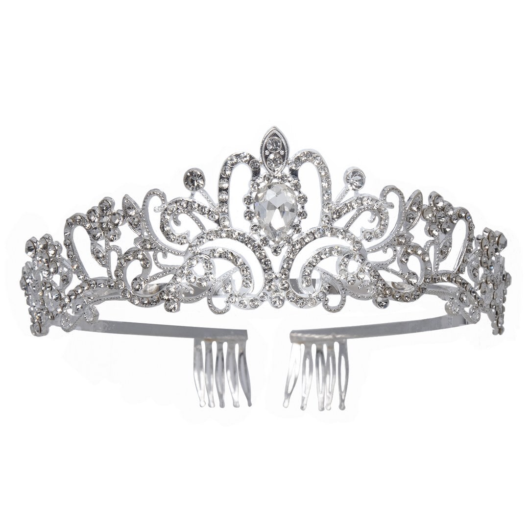 Diadème de princesse en métal argenté