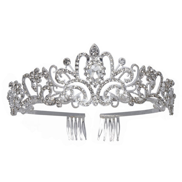 Diadème de princesse en métal argenté