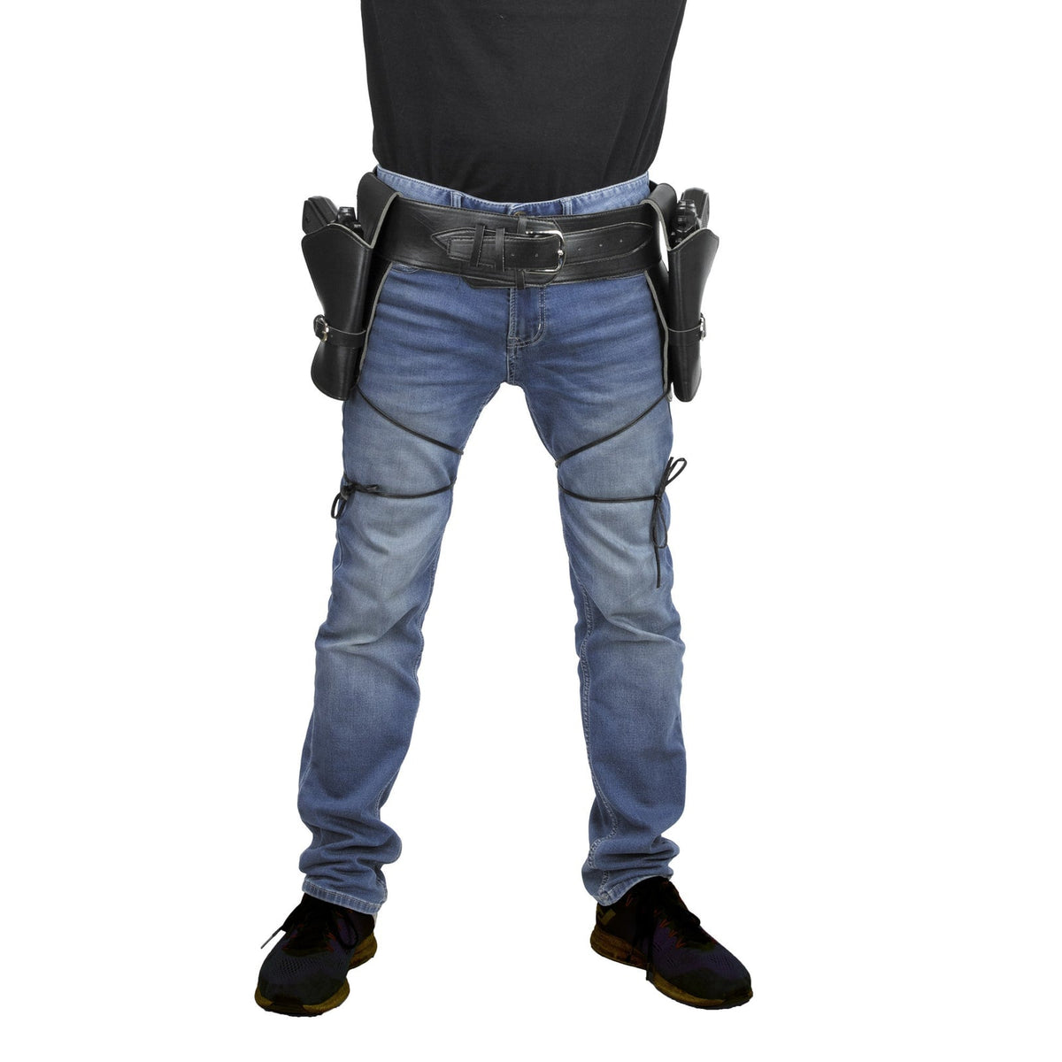 Double holster en simili cuir noir