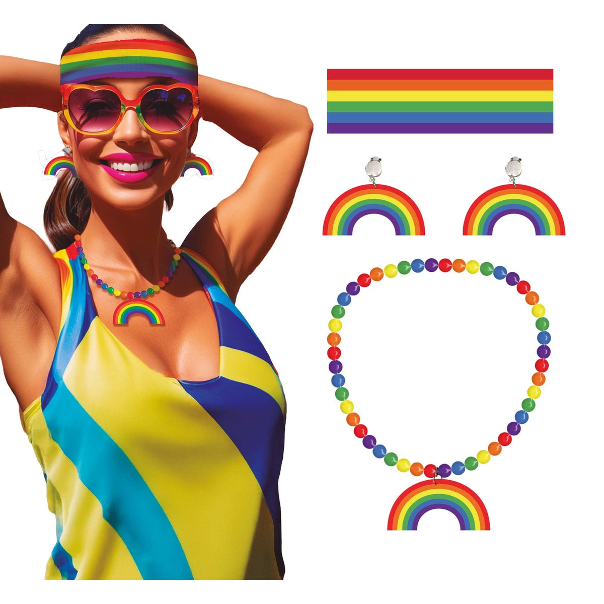Ensemble de bijoux arc-en-ciel