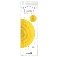 Éventail alvéolé en papier, 50 cm — Jaune